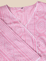 Thumbnail for Ode by House of Pataudi Floral Printed Regular Pure Cotton Kurta with Trousers - Distacart