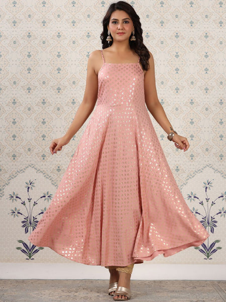 Ode by House of Pataudi Floral Printed Shoulder Straps Anarkali Kurta - Distacart