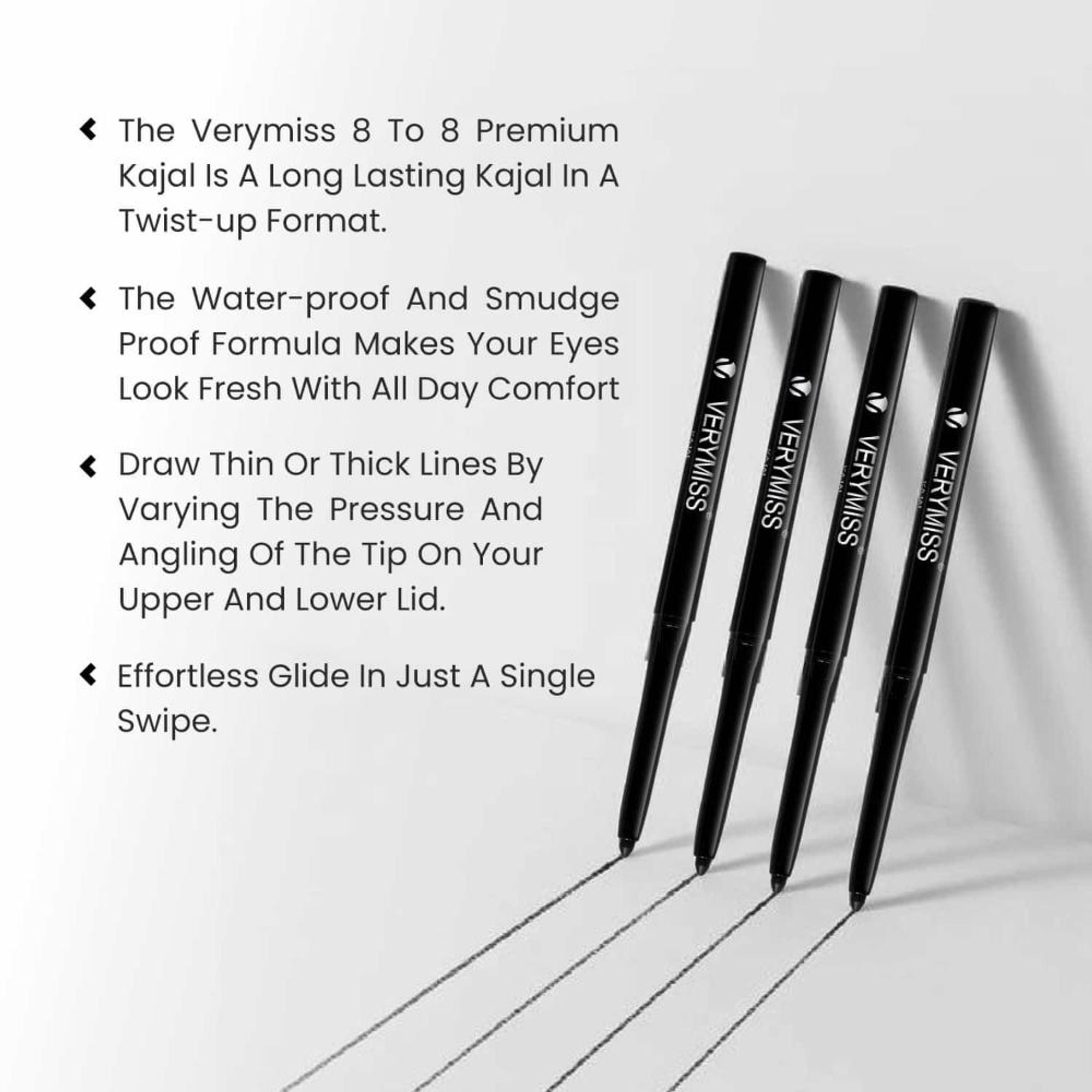 VERYMISS Premium Kajal 8 To 8 - Black - Distacart