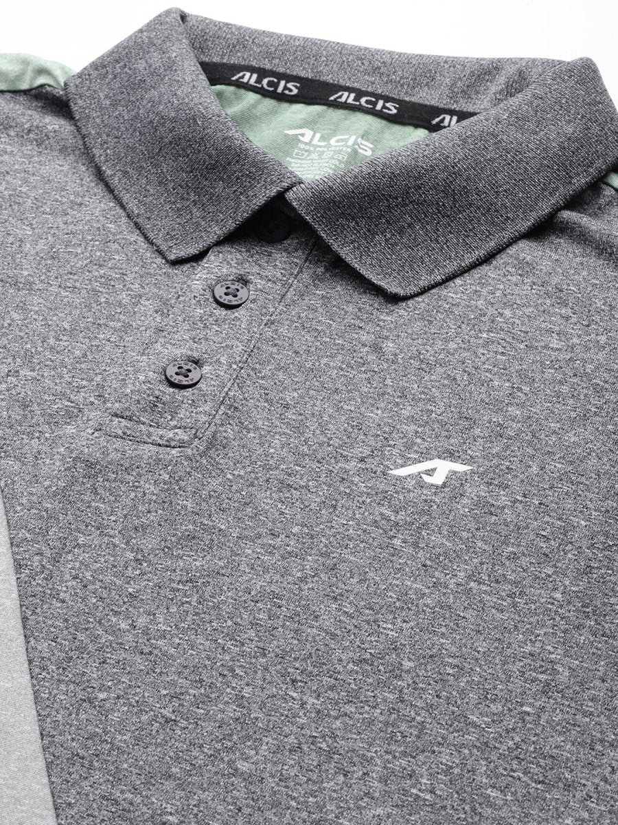 Alcis Colourblocked Polo Collar Anti Static Slim Fit T-shirt - Distacart