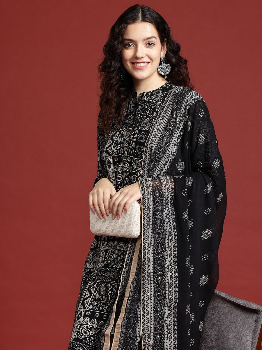 Anouk Women Paisley Printed Regular Kurta with Palazzos & With Dupatta - Distacart