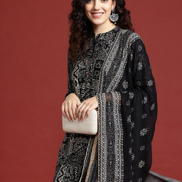 Anouk Women Paisley Printed Regular Kurta with Palazzos & With Dupatta - Distacart