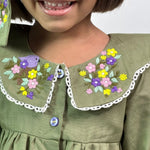 Thumbnail for ArthLife Moss Green Embroidered Shirt Dress - Distacart
