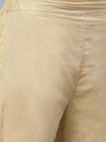 Thumbnail for ADA Women Beige & Teal Green Chikankari Embroidered Sustainable Handloom Kurta with Trousers - Distacart