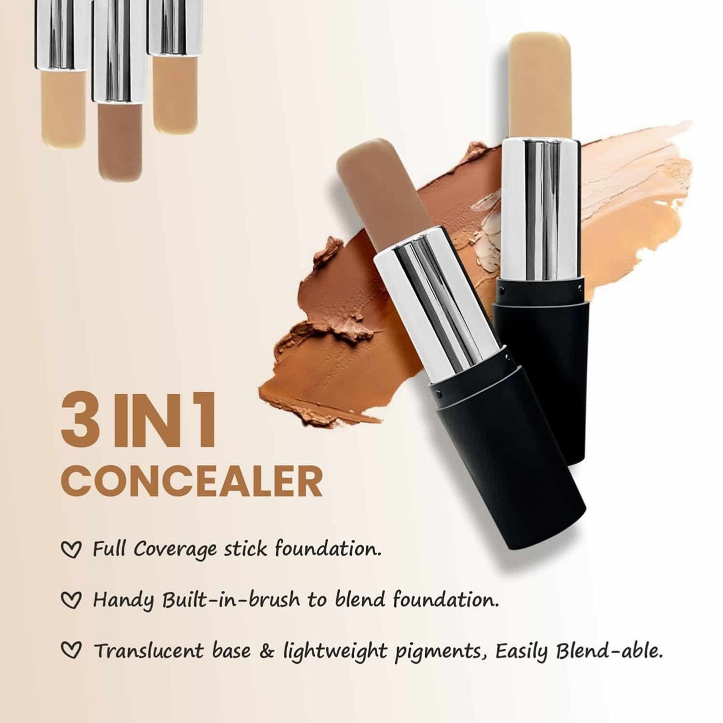 VERYMISS 3 In 1 Concealer - 01 Classic Ivory - Distacart