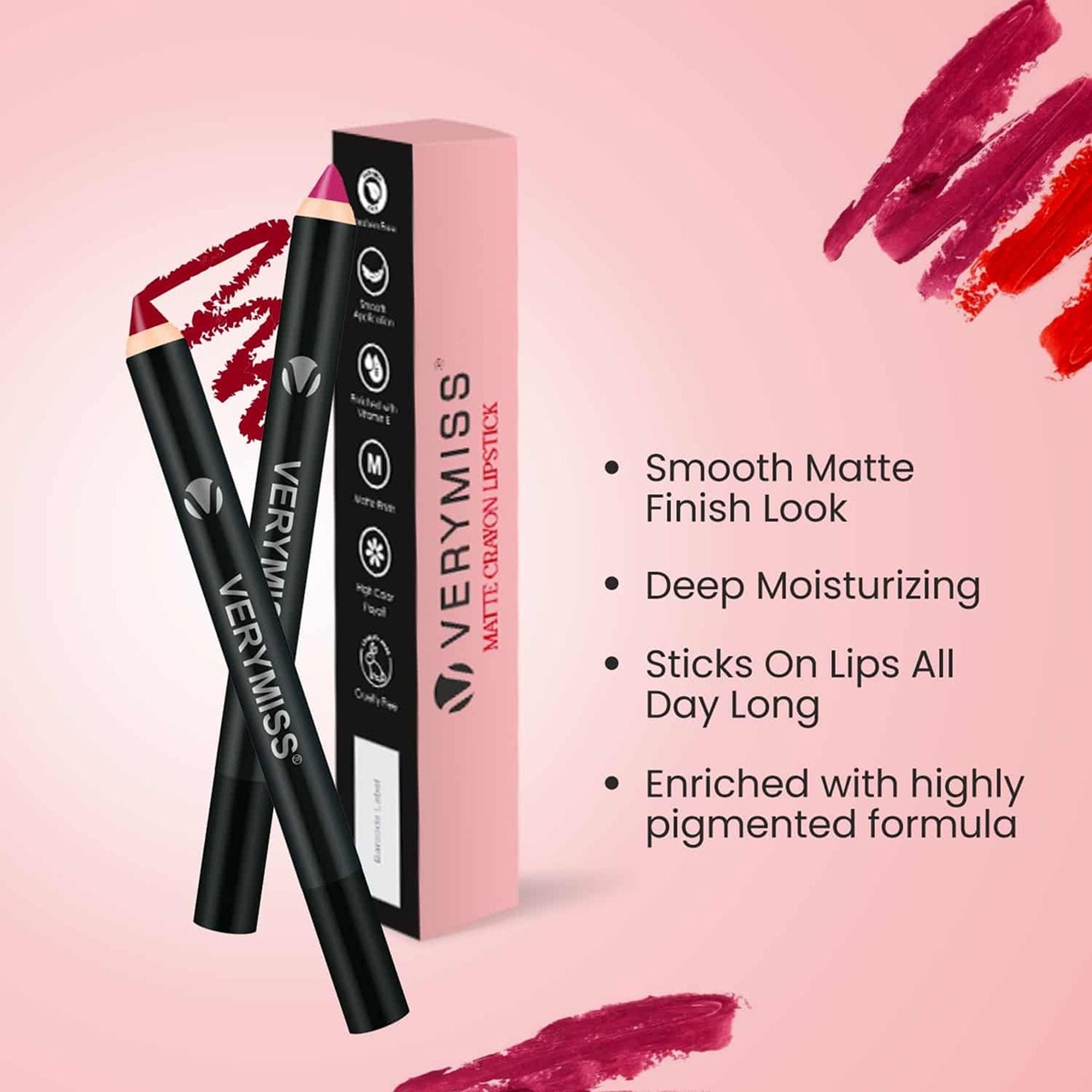 VERYMISS Matte Lip Crayon Lipstick - 12 Syrup Brown - Distacart