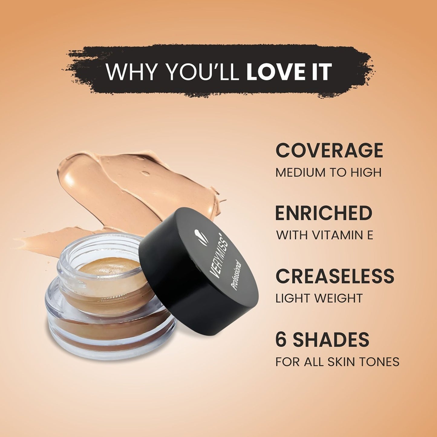 VERYMISS Cream Concealer - 130 Dark - Distacart
