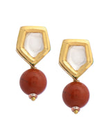 Thumbnail for Ruby Raang Red Jasper Kundan Earrings