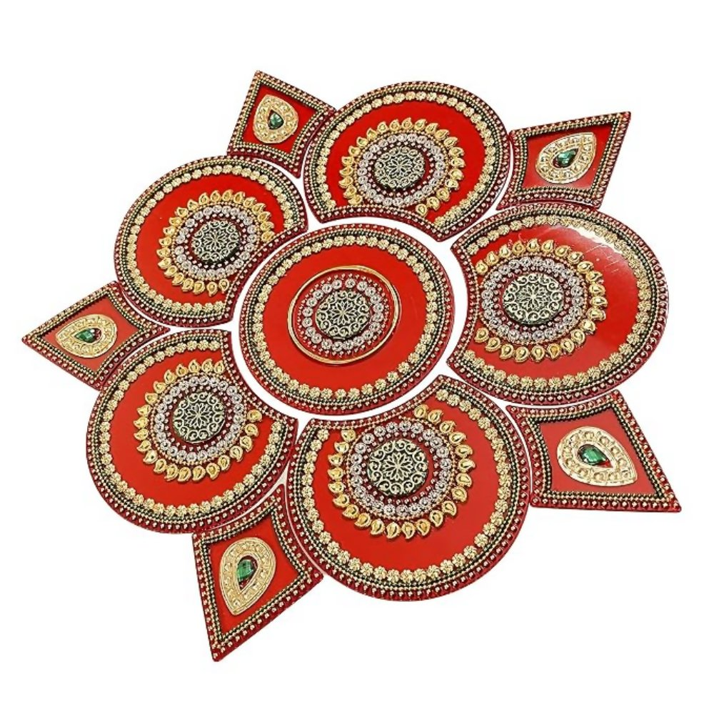 Moira Rangoli Big Acrylic Red for Festival Decorations - Dista