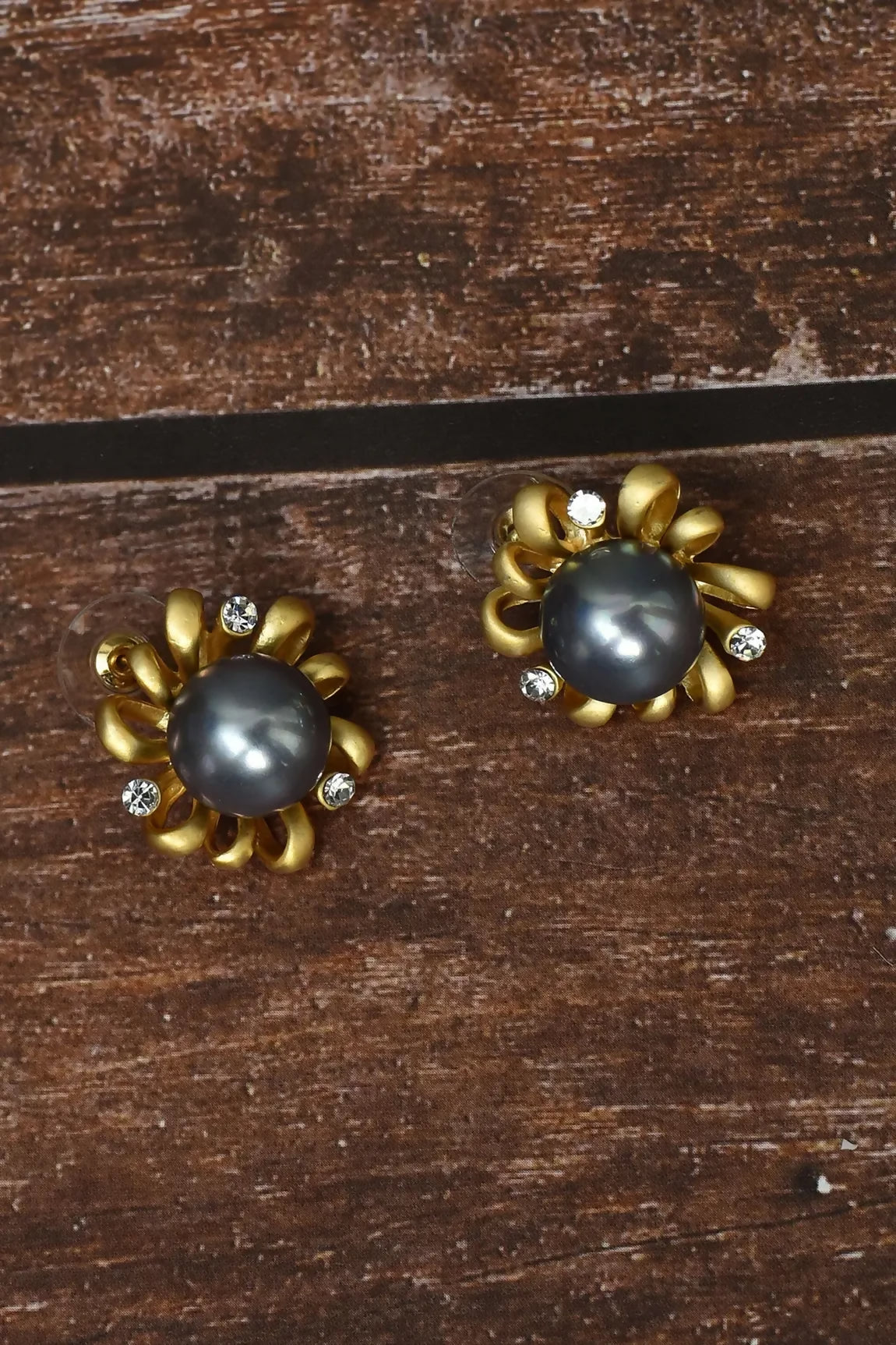 Joban Fashion Women Brass Golden White Ad Earrings - Distacart