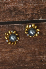 Thumbnail for Joban Fashion Women Brass Golden White Ad Earrings - Distacart