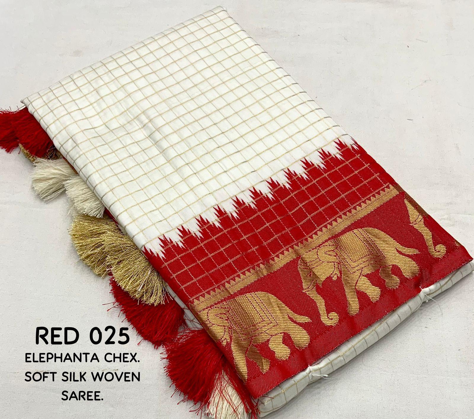 Red Silk Zari Woven Saree with Unstitched Blouse - Hiral Fashion - Distacart