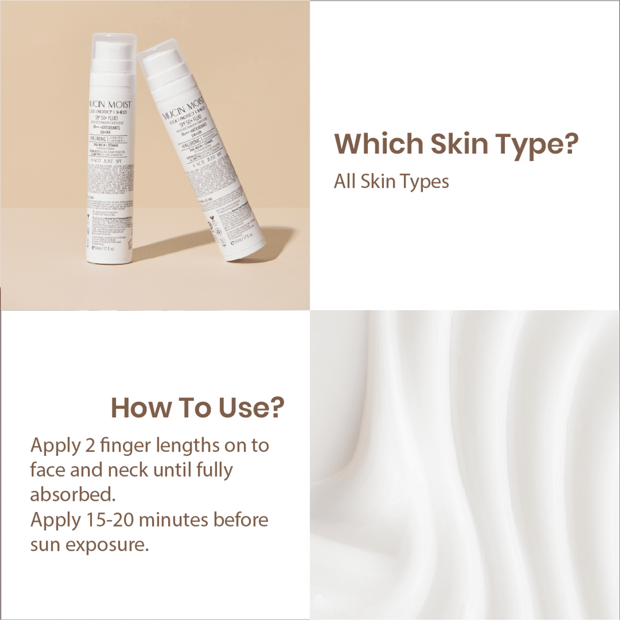 Personal Touch Skincare Mucin Moist Fluid Sunscreen SPF 50+ PA+++ UVA/UVB To Minimizes Pores - Distacart