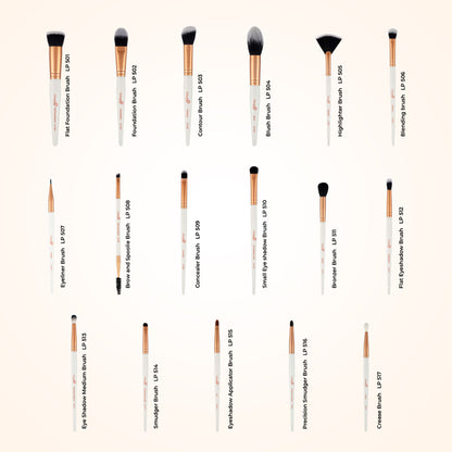 London Prime Glamstrokes Brush Set   17 Pcs, Rose Gold