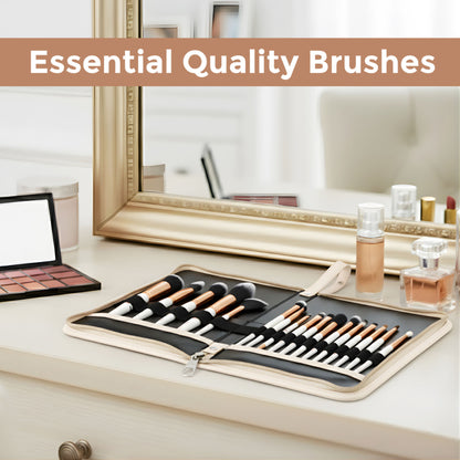 London Prime Glamstrokes Brush Set   17 Pcs, Rose Gold