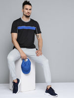 Thumbnail for Alcis Men Black Solid Slim Fit Gym T-shirt - Distacart