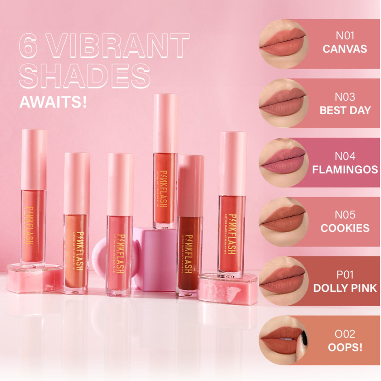 PINKFLASH Melting Matte Lip Cream - N04 Flamingos - Distacart