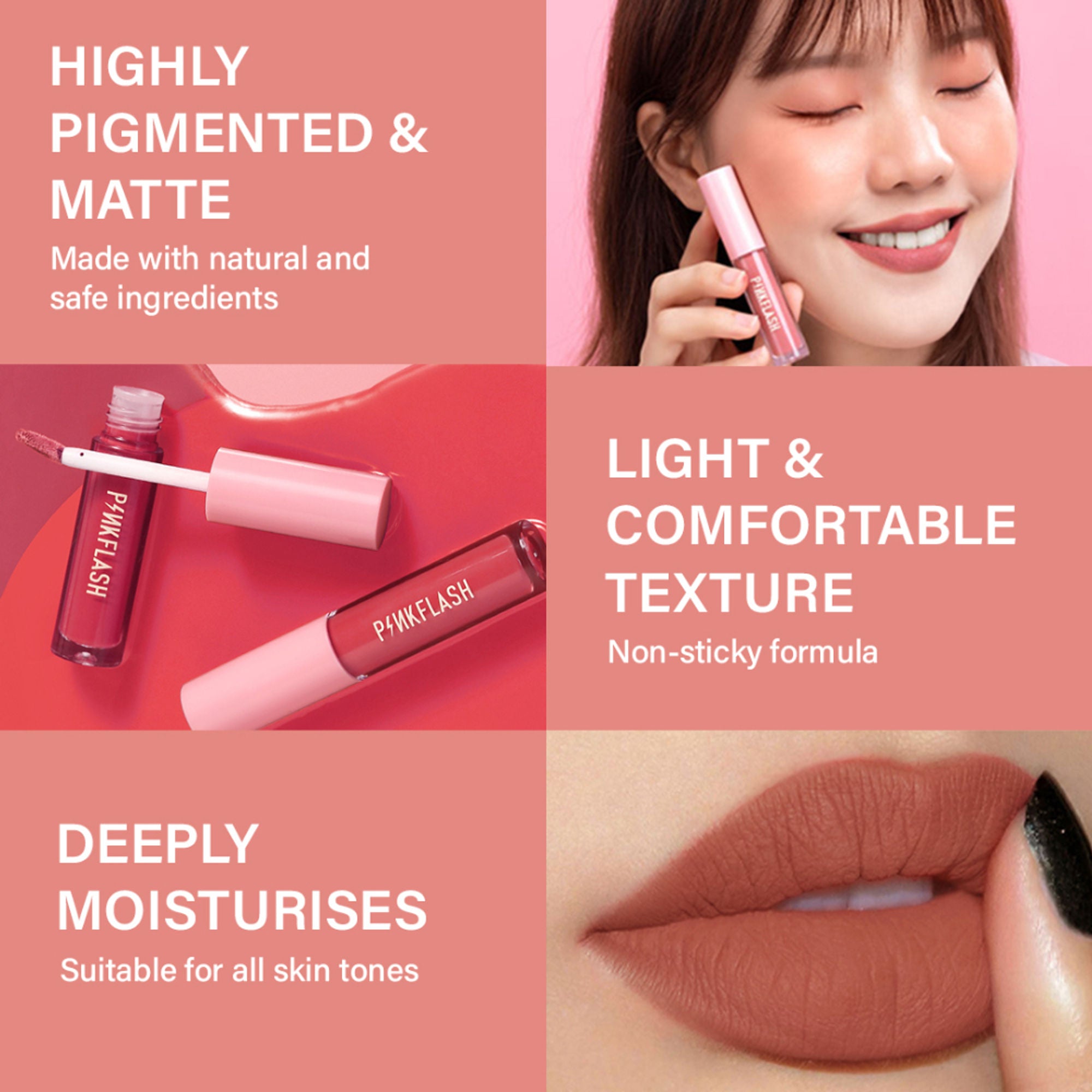 PINKFLASH Melting Matte Lip Cream - N05 Cookies - Distacart