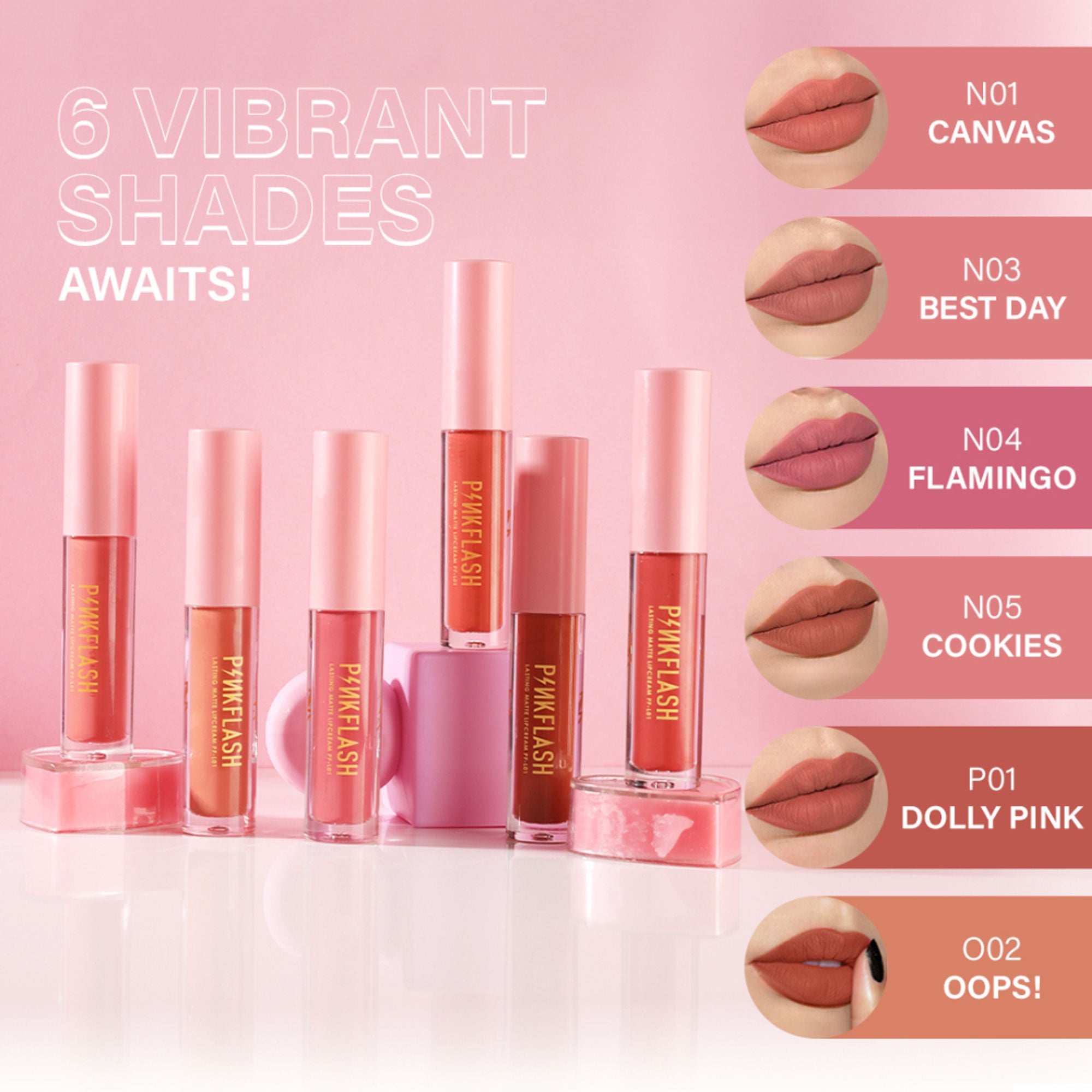 PINKFLASH Melting Matte Lip Cream - N05 Cookies - Distacart