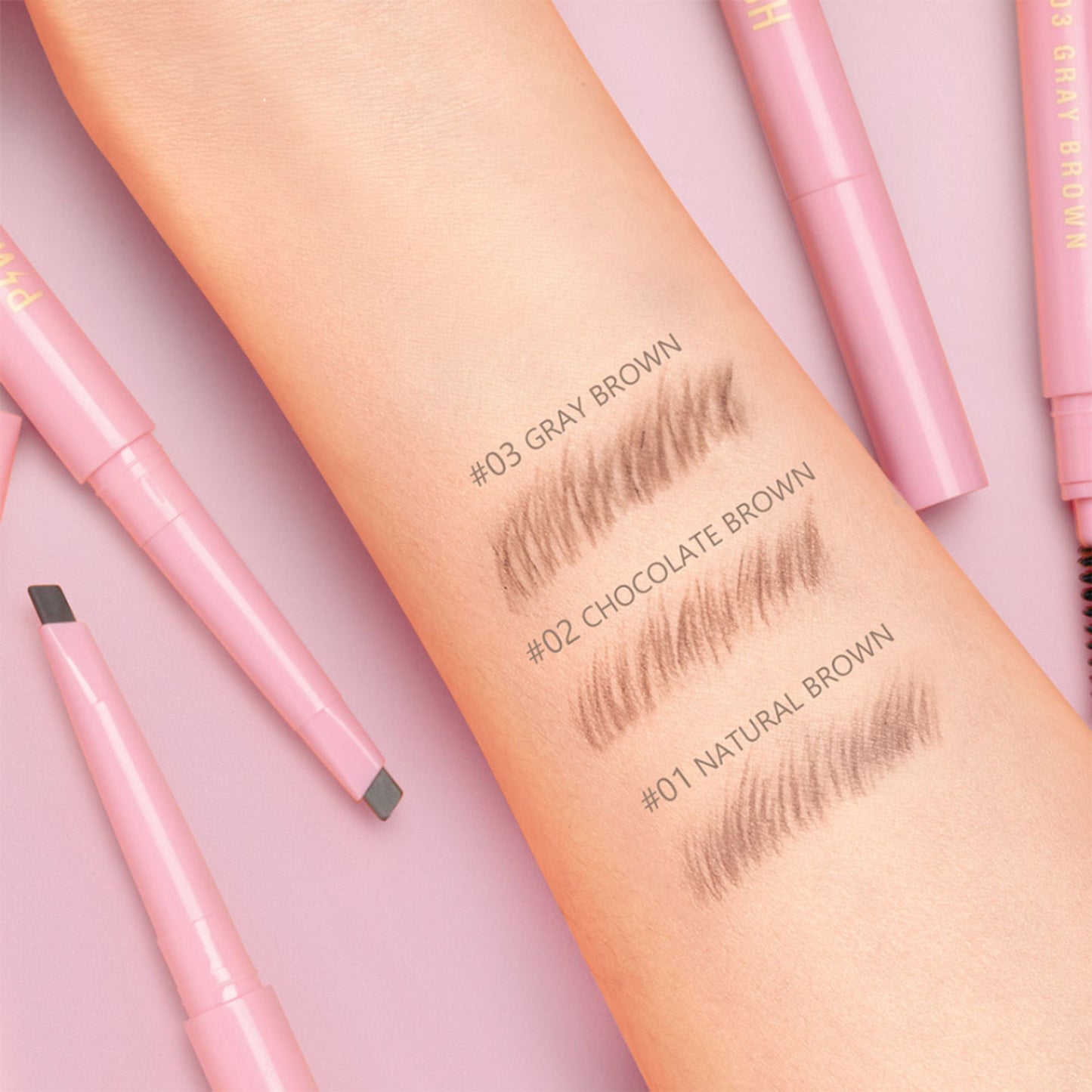 PINKFLASH Waterproof Auto Eyebrow Pencil - 03 Gray Brown - Distacart