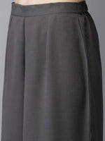 Thumbnail for Anouk Women Charcoal Grey & Gold Foil Print Kurta with Palazzos & Dupatta - Distacart