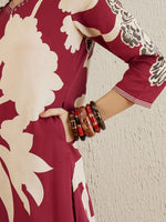 Thumbnail for Indo Era Floral Printed V-Neck Sequinned A-Line Kurta with Salwar