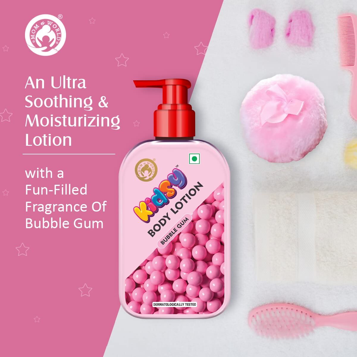 Mom & World Kidsy Bubble Gum Moisturising Body Lotion - Distacart