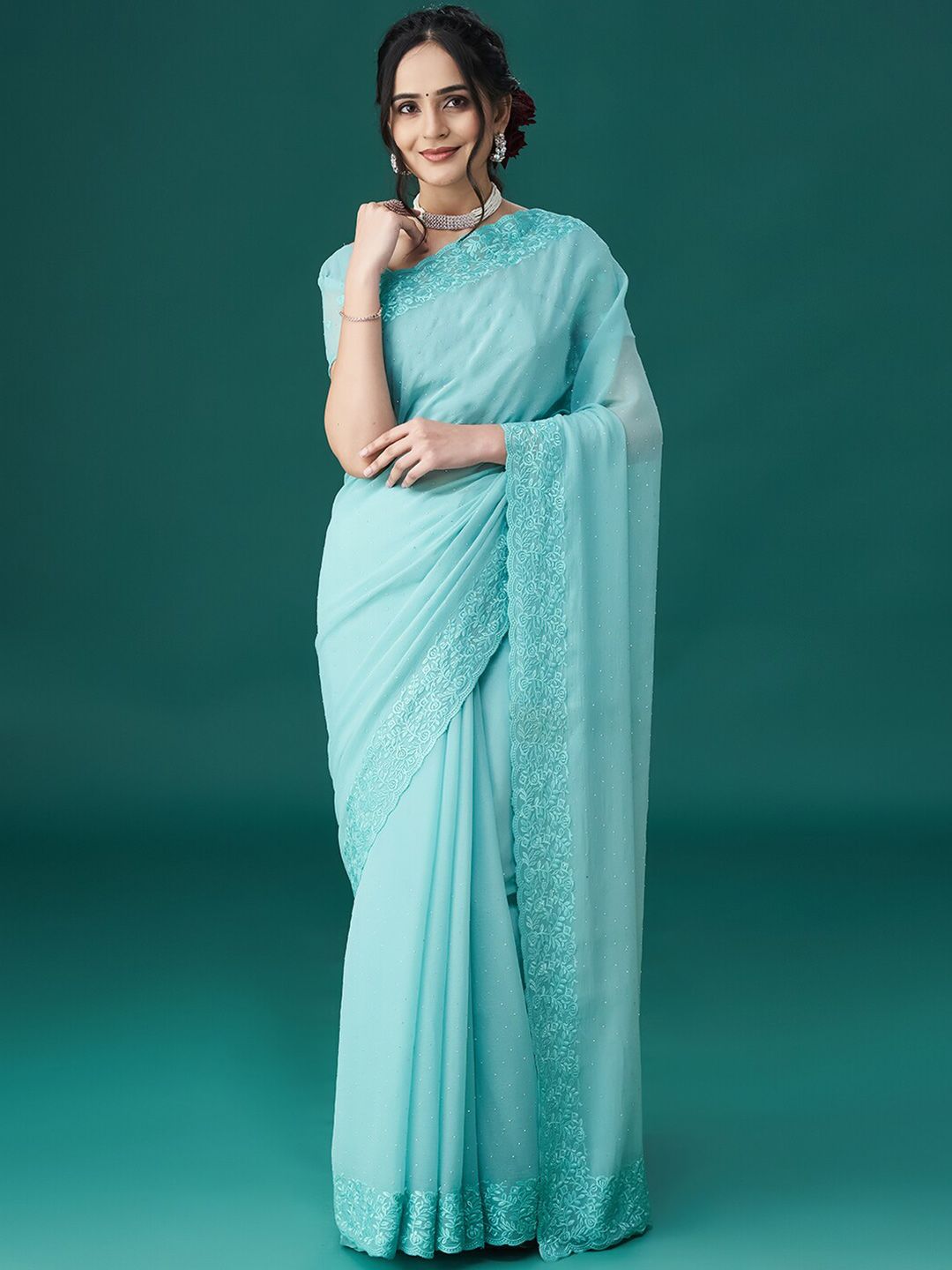 kasee Ethnic Motifs Embroidered Embellished Saree - Distacart