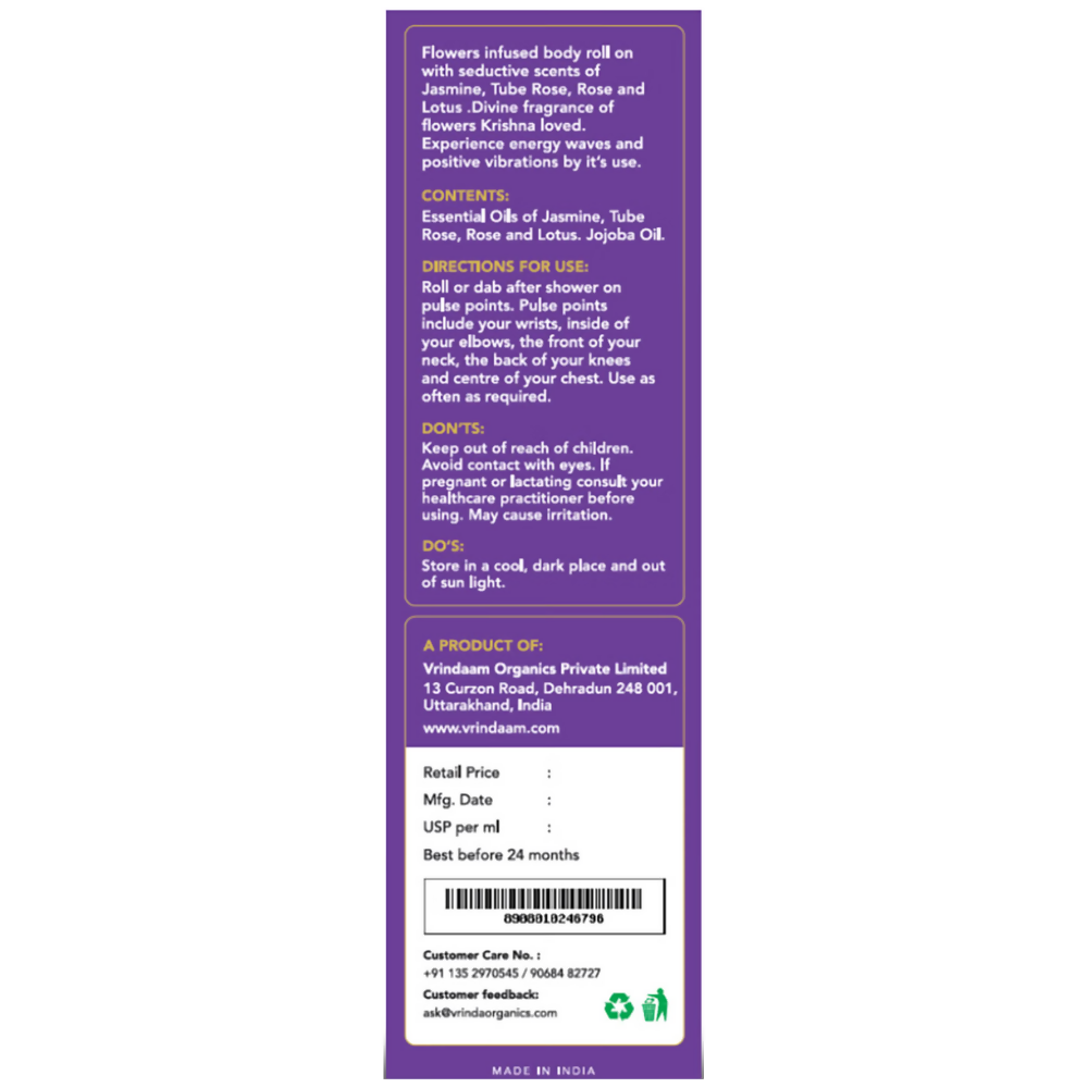 Vrinda Braj Aromatic Oil Roll On - Dista