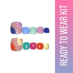 Thumbnail for SOEZI Bold And Bright Toezi Reusable Press On Nails - Ready To Wear Kit