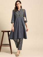 Thumbnail for All About You Women Motifs Yoke Design A-Line Kurta with Trousers - Distacart