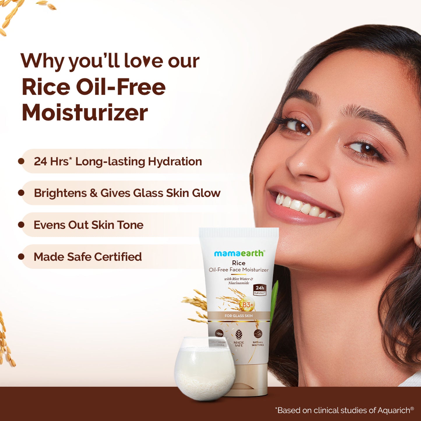 Mamaearth Rice Oil-Free Face Moisturizer For Oily Skin - Dista