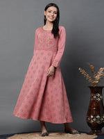 Thumbnail for AURELIA Ethnic Motifs Self Design Jacquard Maxi Ethnic Dress