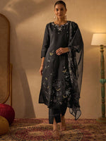 Thumbnail for Anouk Women Ethnic Motifs Embroidered Beads and Stones Kurta Trousers With Dupatta