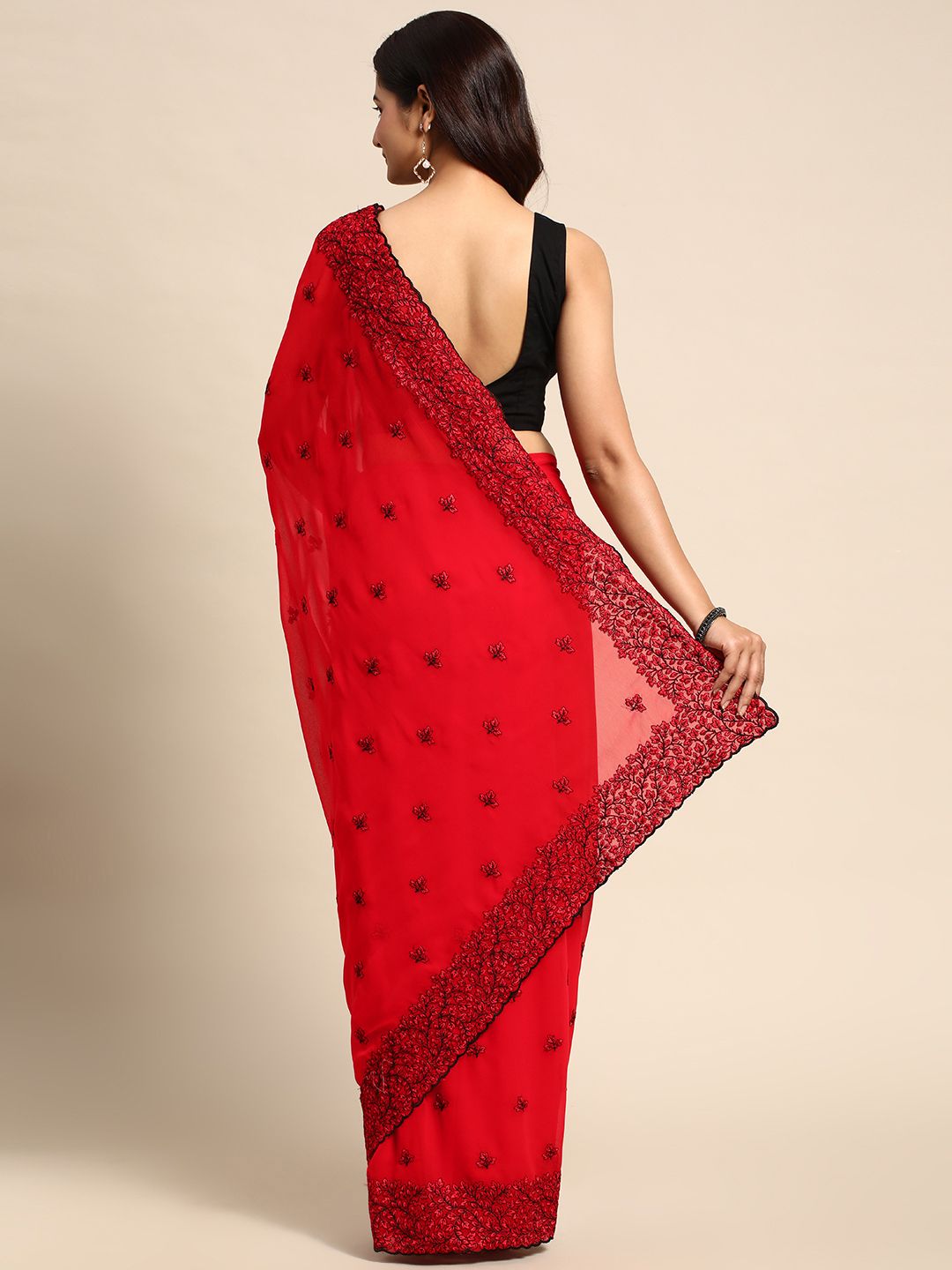 kasee Floral Pure Chiffon Saree - Distacart