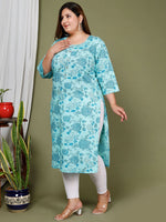 Thumbnail for Swasti Floral Printed Gotta Patti Pure Cotton Kurta