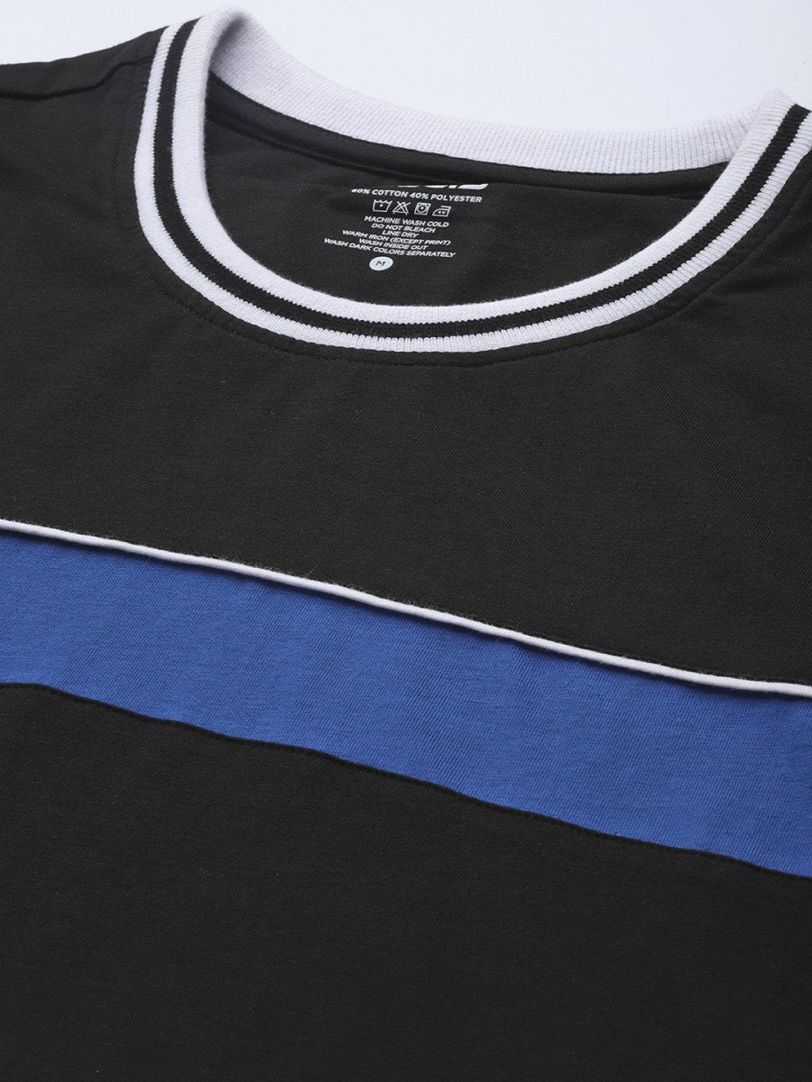 Alcis Men Black Solid Slim Fit Gym T-shirt - Distacart