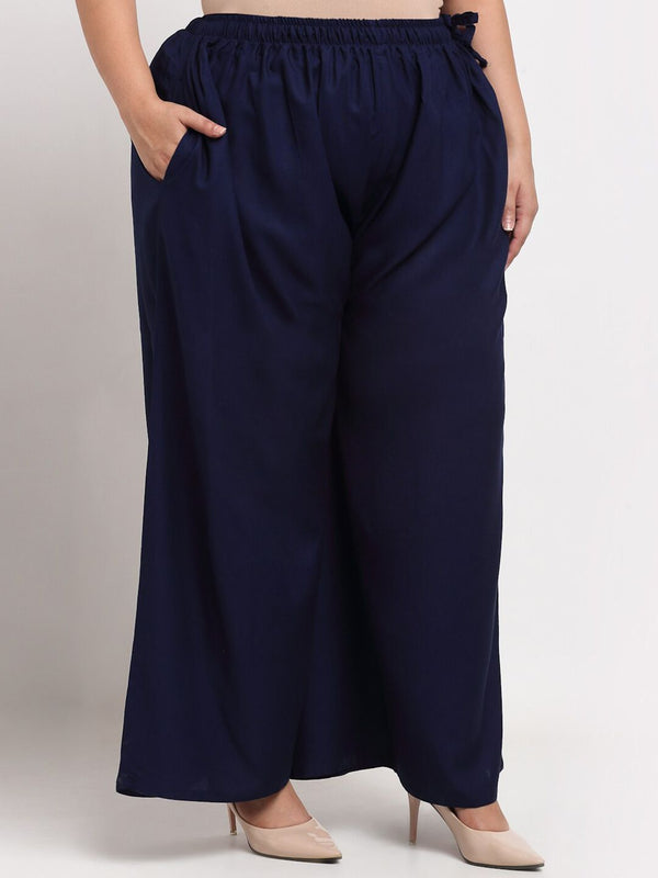 TAG 7 Women Plus Size Mid-Rise Wide Leg Palazzos - Distacart