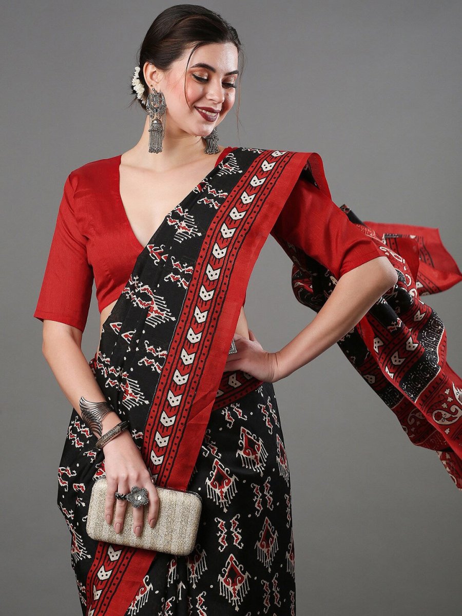 Anouk Ethnic Motifs Printed Art Silk Bhagalpuri Saree - Distacart