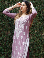 Thumbnail for Kalini Ethnic Motifs Embroidered Thread Work Cotton Straight Kurta - Distacart