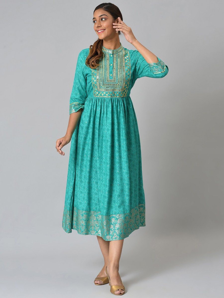 AURELIA Printed Ethnic Motifs Dress - Distacart