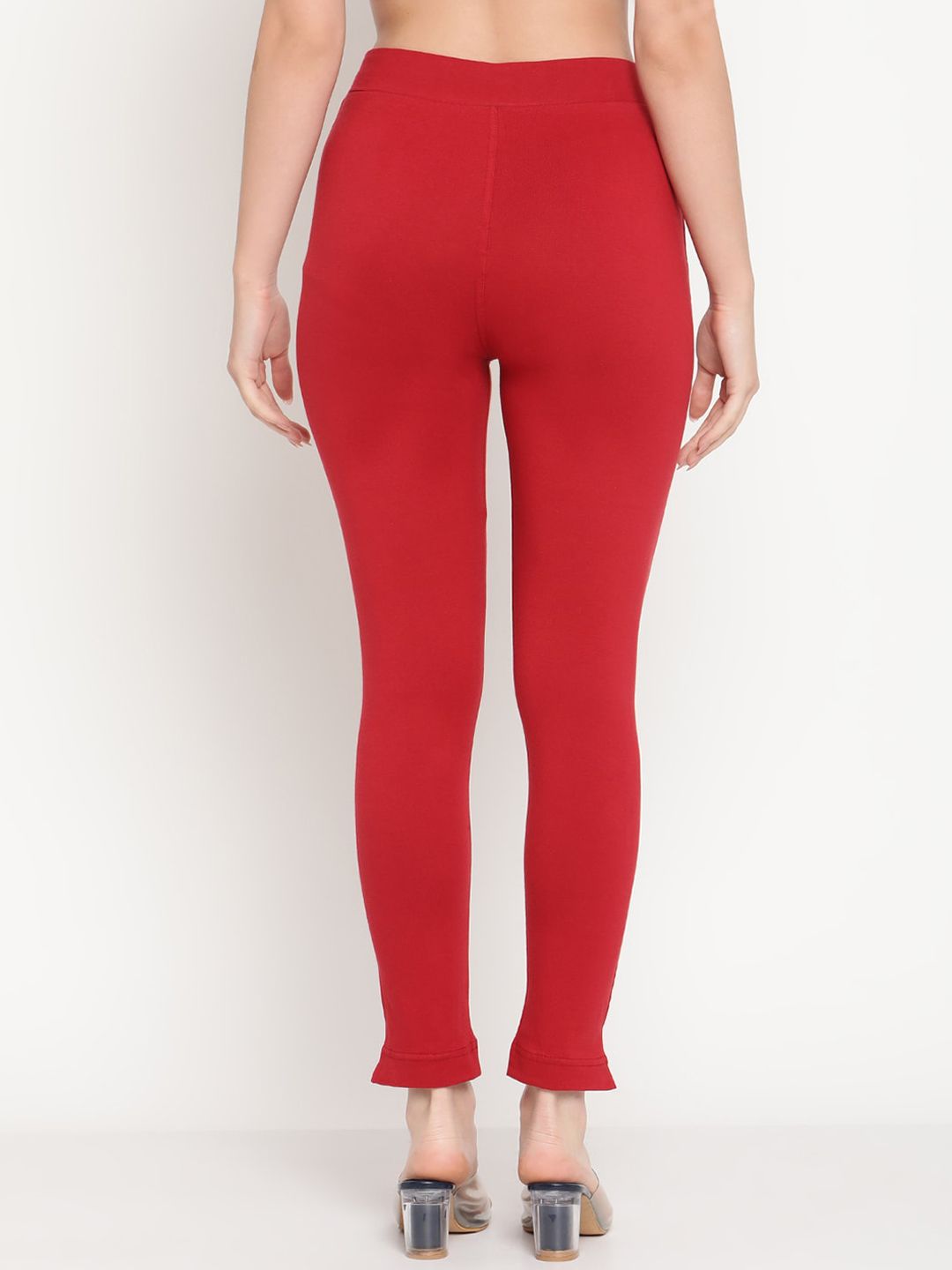 TAG 7 Set Of 2 Pink & Red Solid Leggings - Distacart