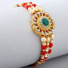 American Diamond Motif Rakhi and Almonds Jar