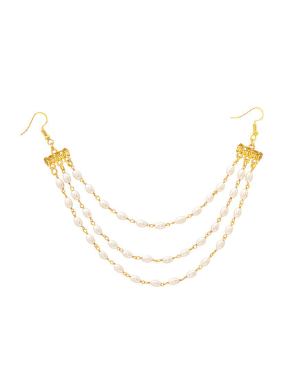 Ruby Raang Gold Pearl Hair Jewelry - Distacart
