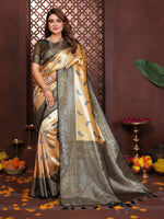 Thumbnail for Aastha Fashion Mustard Tissue Silk Weaving Saree - Distacart