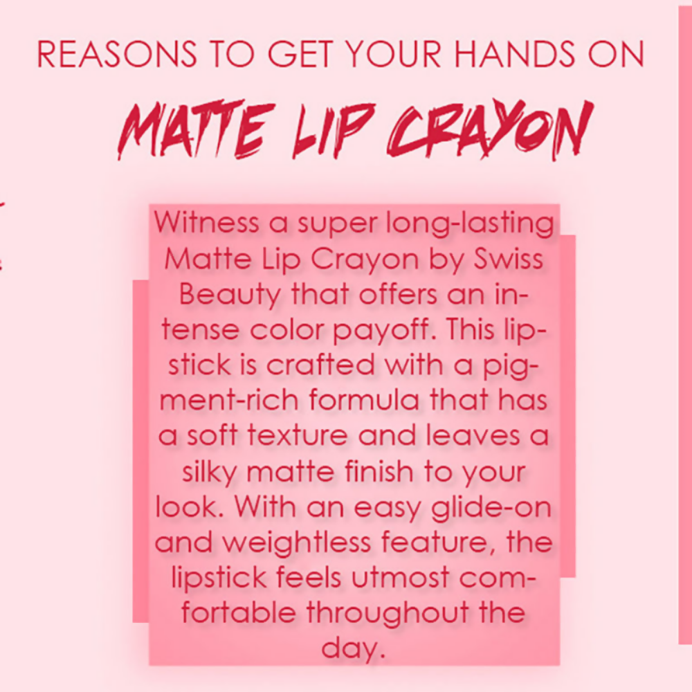 Ronzille Long Stay Matte Lip Crayon - Deep Carmine - Dista