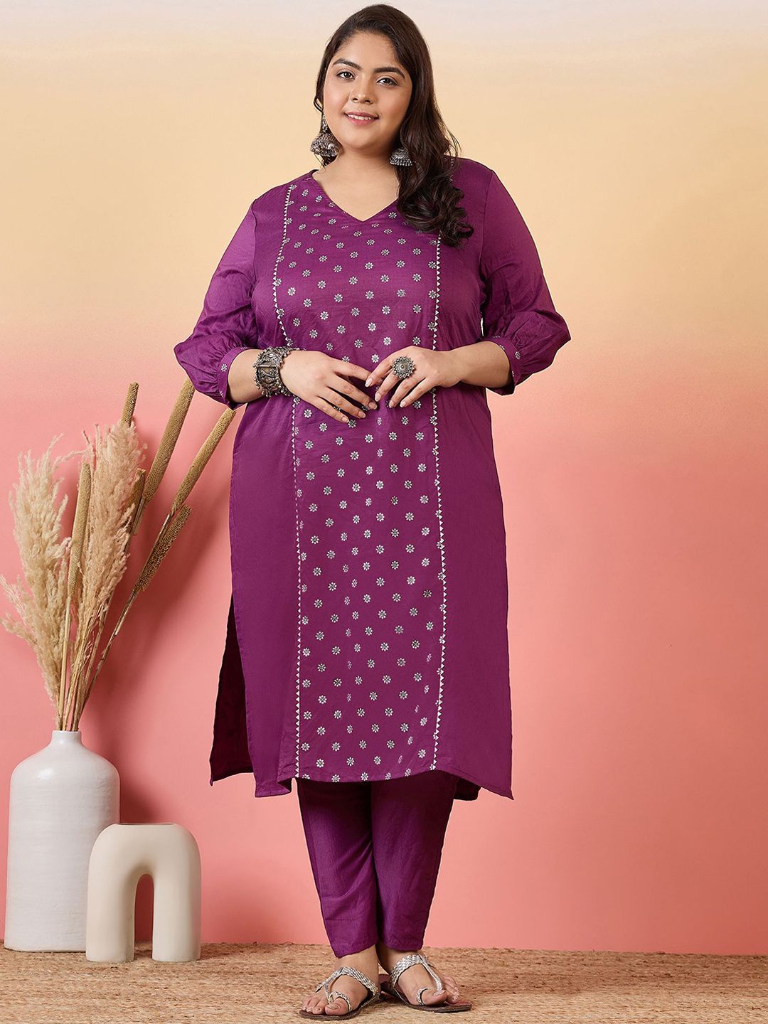 Sztori Women Floral Printed Regular Kurta with Trousers - Distacart