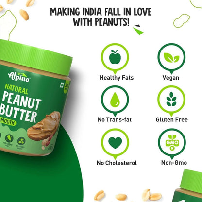 Alpino Natural Peanut Butter Smooth Unsweetened - Distacart