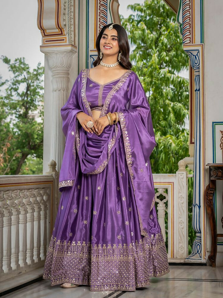 Lehenga Mart lavender Designer Wedding Wear Lehenga Choli - Dista