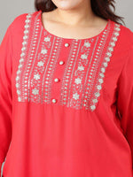 Thumbnail for Sztori Floral Embroidered Yoke Design Sequined Straight Kurta